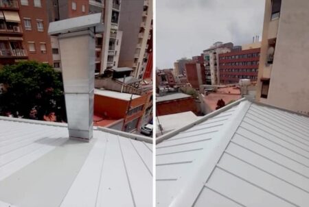 Proceso completo de retirada y substitución cubierta de fibrocemento