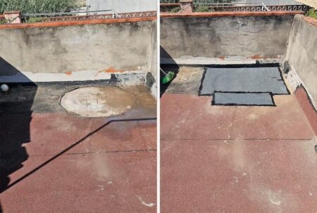 Retirada de depósito de fibrocemento con amianto en cubierta en Sabadell